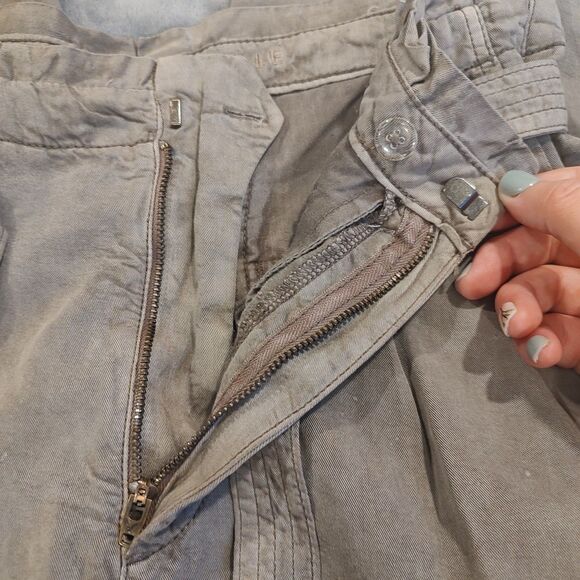 American Eagle Pants Women's 8 Green High Rise Wide Leg Crop Beach Boho Y2K - Picture 3 of 11